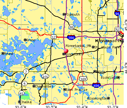 (Map of western suburbs of
Minneapolis/St. Paul)