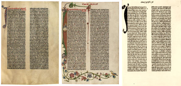 Three copies of the Gutenberg Bible